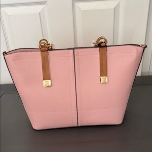 ANTONIO MELANI Pink and Tan Tote Bag